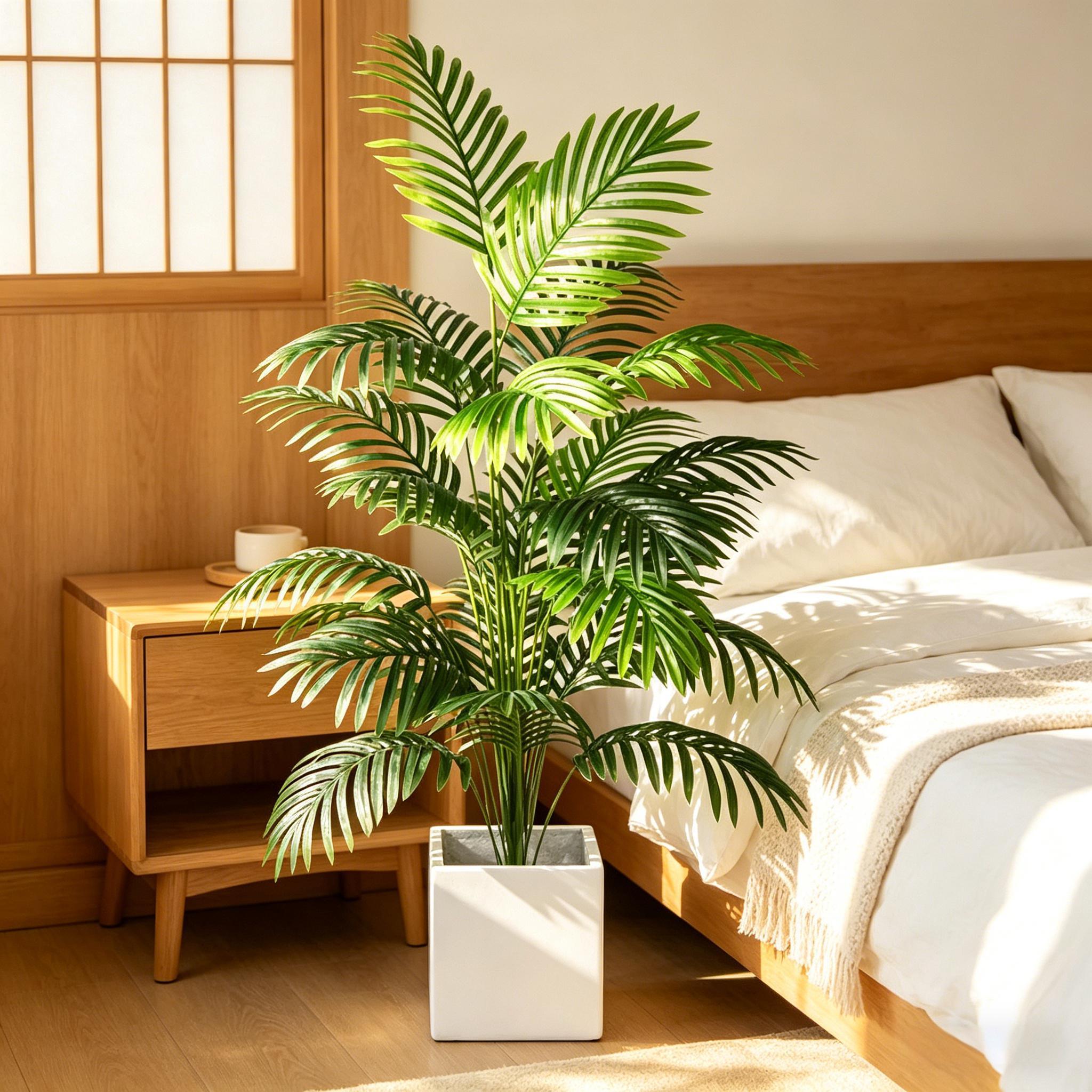 Bonsai Garden Indoor - Plastic Green Fake Areca Palm Tree,