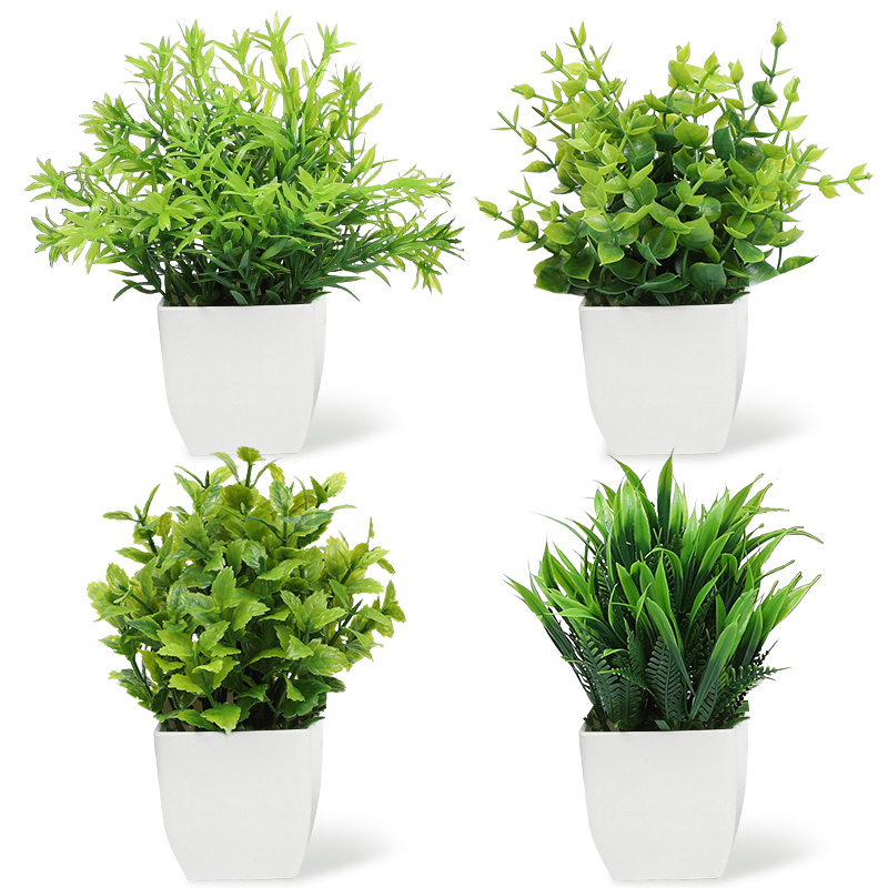 Bonsai Garden Indoor - 1Set Artificial Green Bonsai Eucalyptus Flower