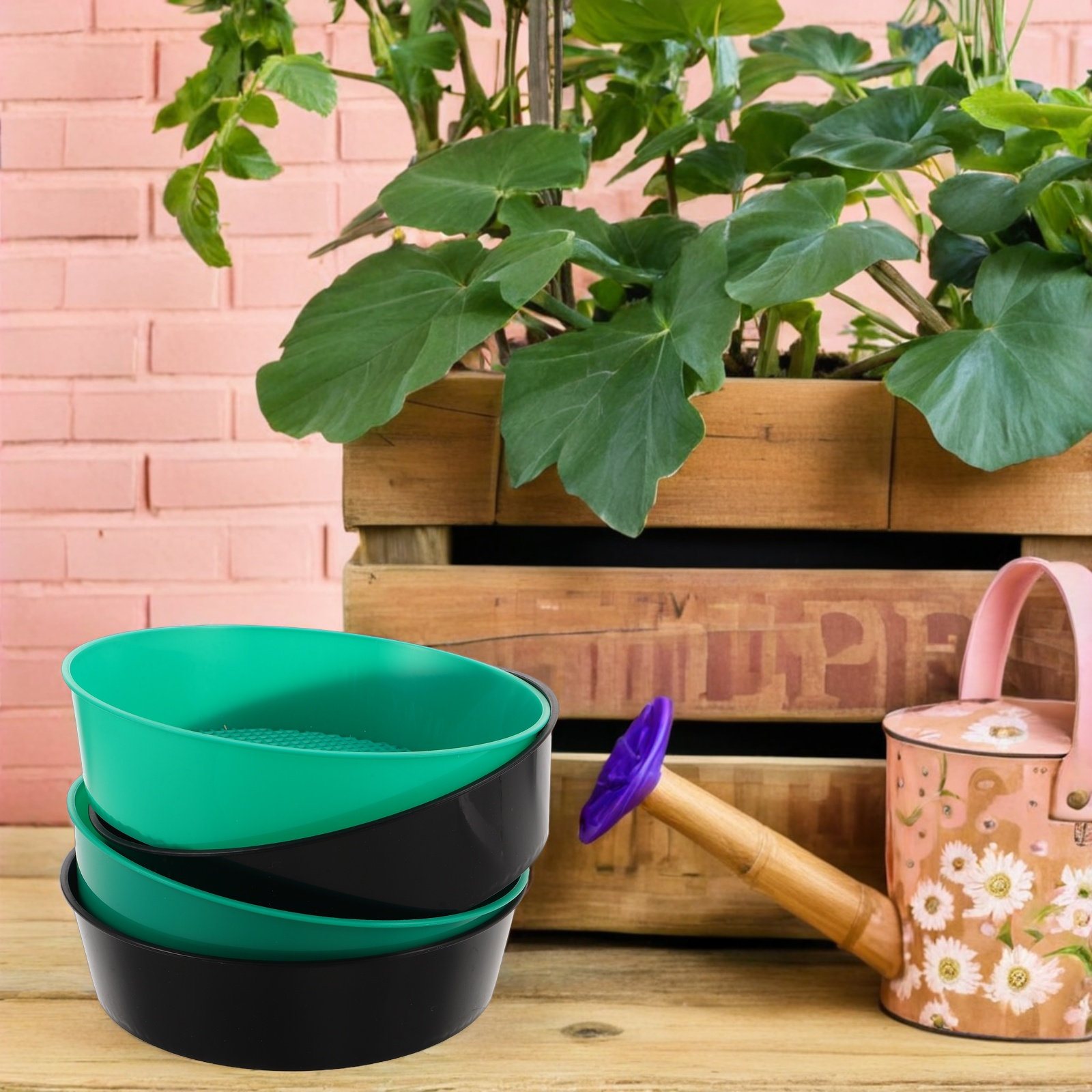 Bonsai Garden With Sand - 4Pcs Plastic Garden Sieve Round Soil