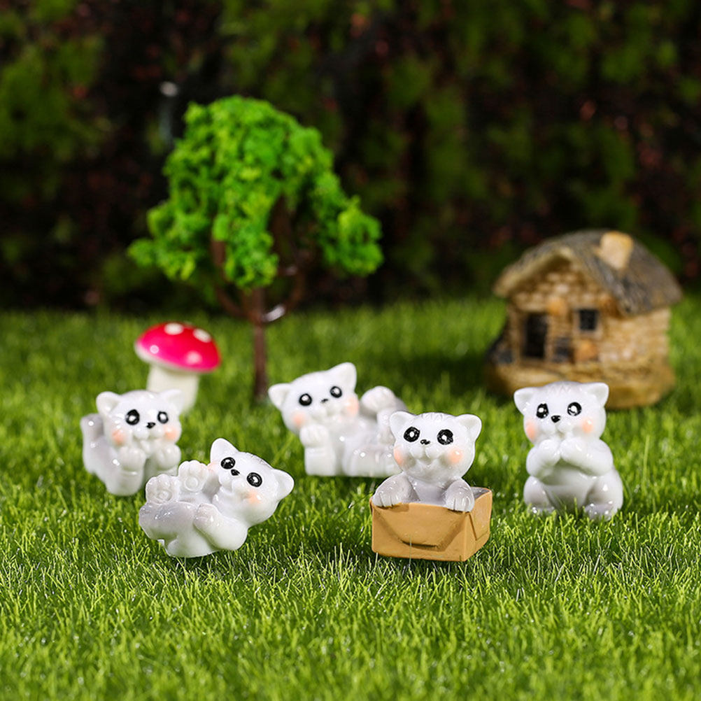 Bonsai Garden Landscape Design - 15Pcs Premium Resin Mini Cat Statues