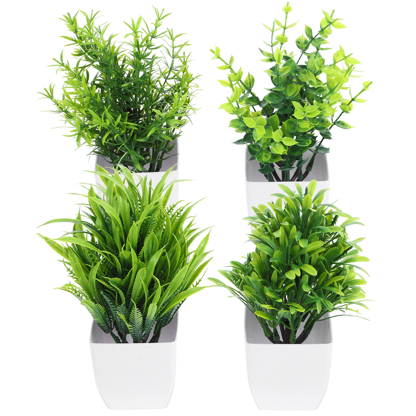 Bonsai Garden And Cafe - 4Pcs Artificial Potted Plant Bonsai Decor