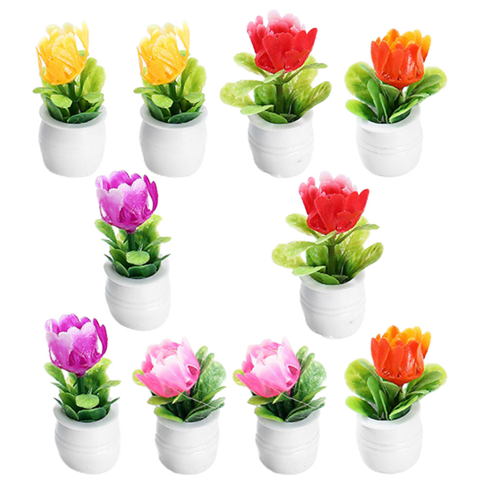 Bonsai Garden House - 10Pcs Premium Resin Artificial Mini Potted