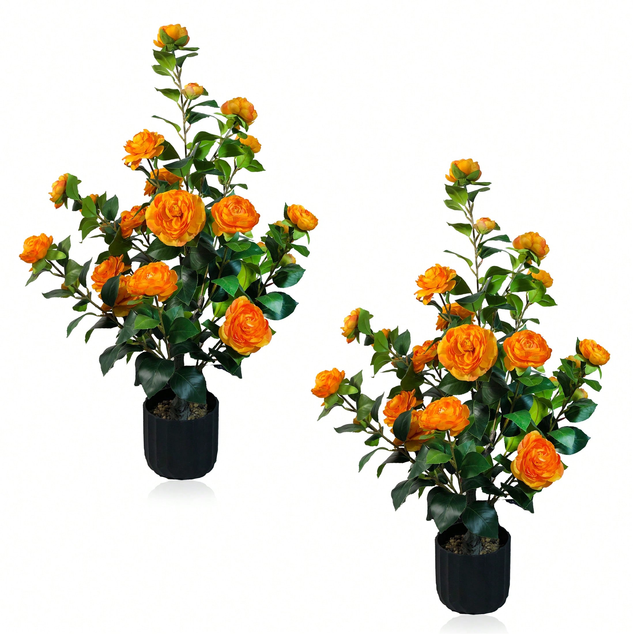 Bonsai Garden Indoor - 2 Pcs 3-Foot Artificial Camellia Tree