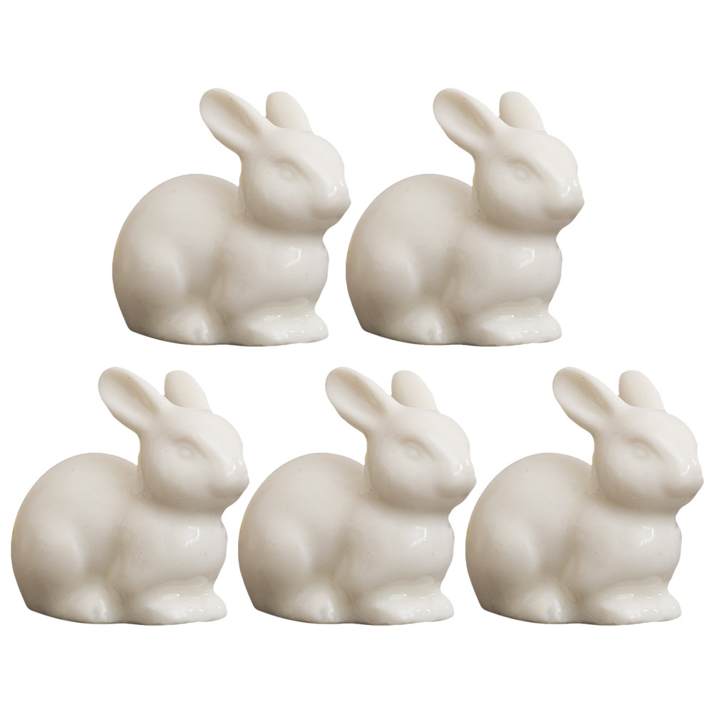 5Pcs Ceramic Small White Rabbi - Bonsai Garden Landscape Design avaliação e preço