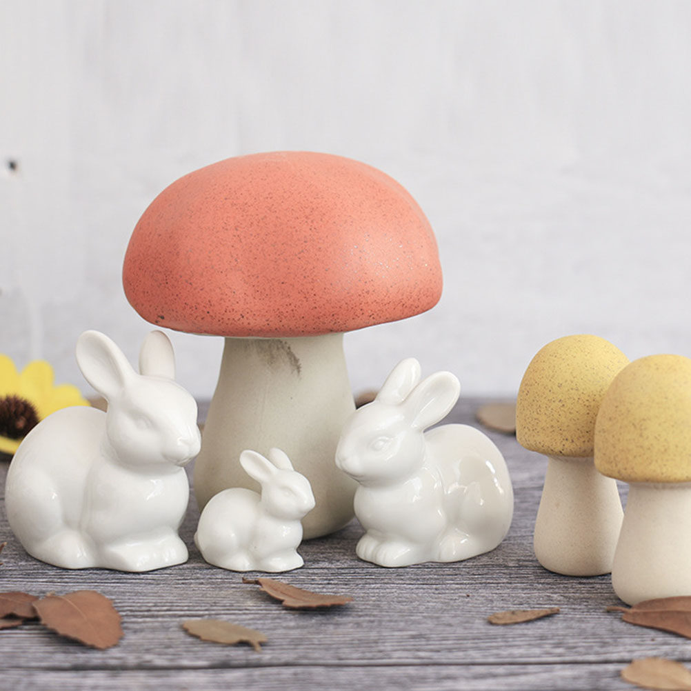 5Pcs Ceramic Small White Rabbi - Bonsai Garden Landscape Design avaliação e preço