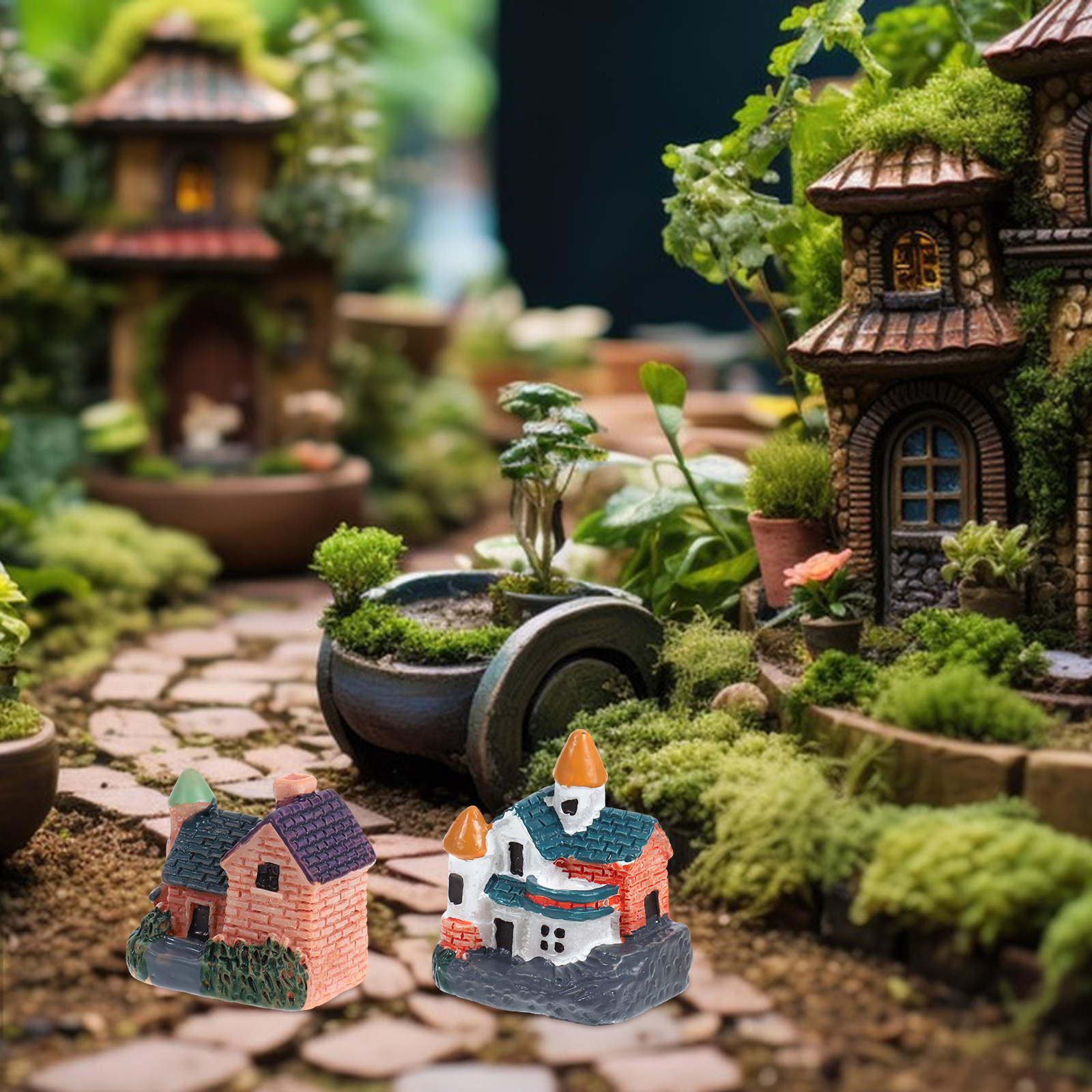 6Pcs Miniature Fairy Garden Re - Bonsai Garden House avaliação e preço