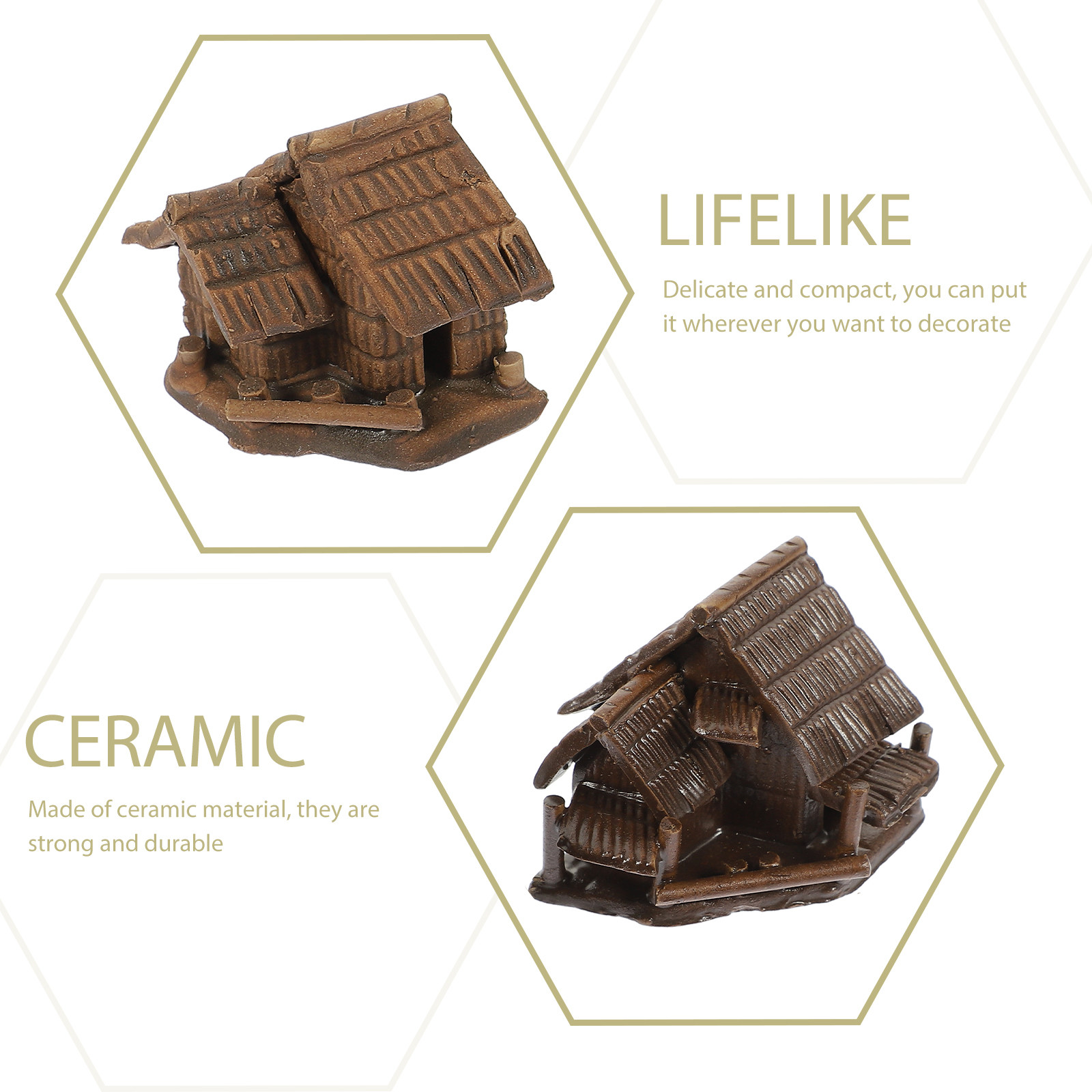 4Pcs Ceramic Tiny House Mini L - Bonsai Garden And Cafe avaliação e preço