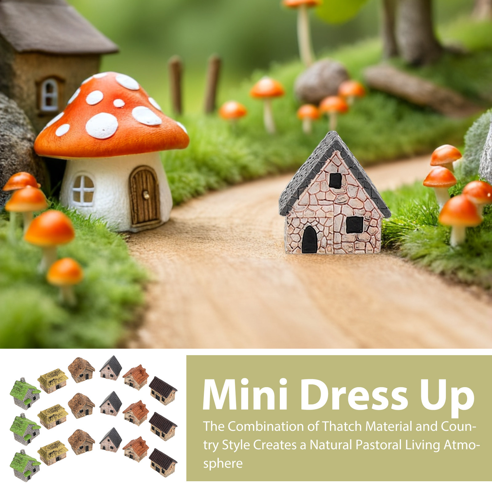 18Pcs Mini Resin Cottage Ornam - Bonsai Garden Landscape Design avaliação e preço