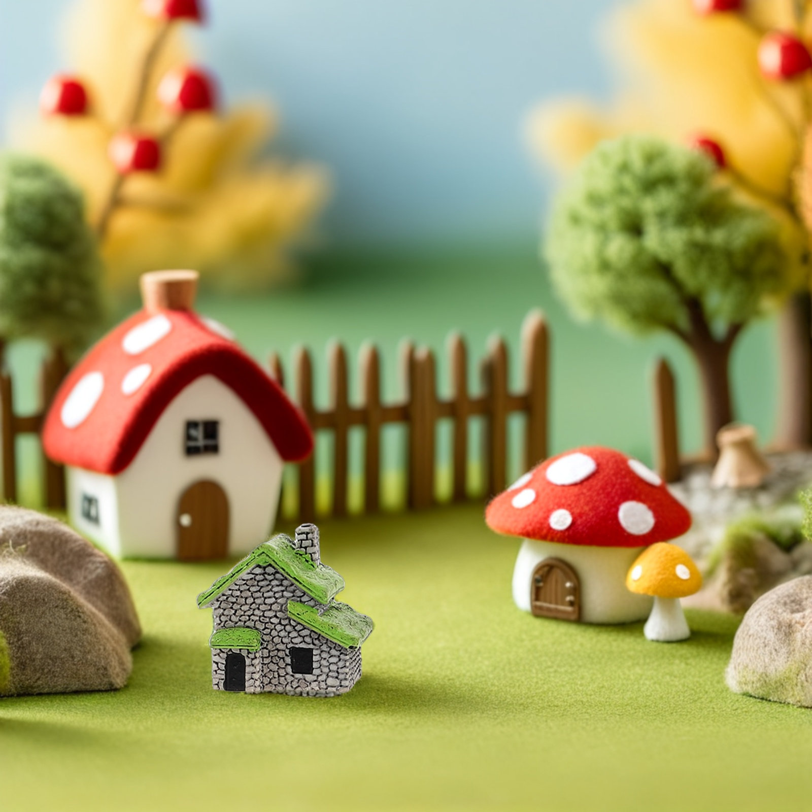 18Pcs Mini Resin Cottage Ornam - Bonsai Garden Landscape Design avaliação e preço