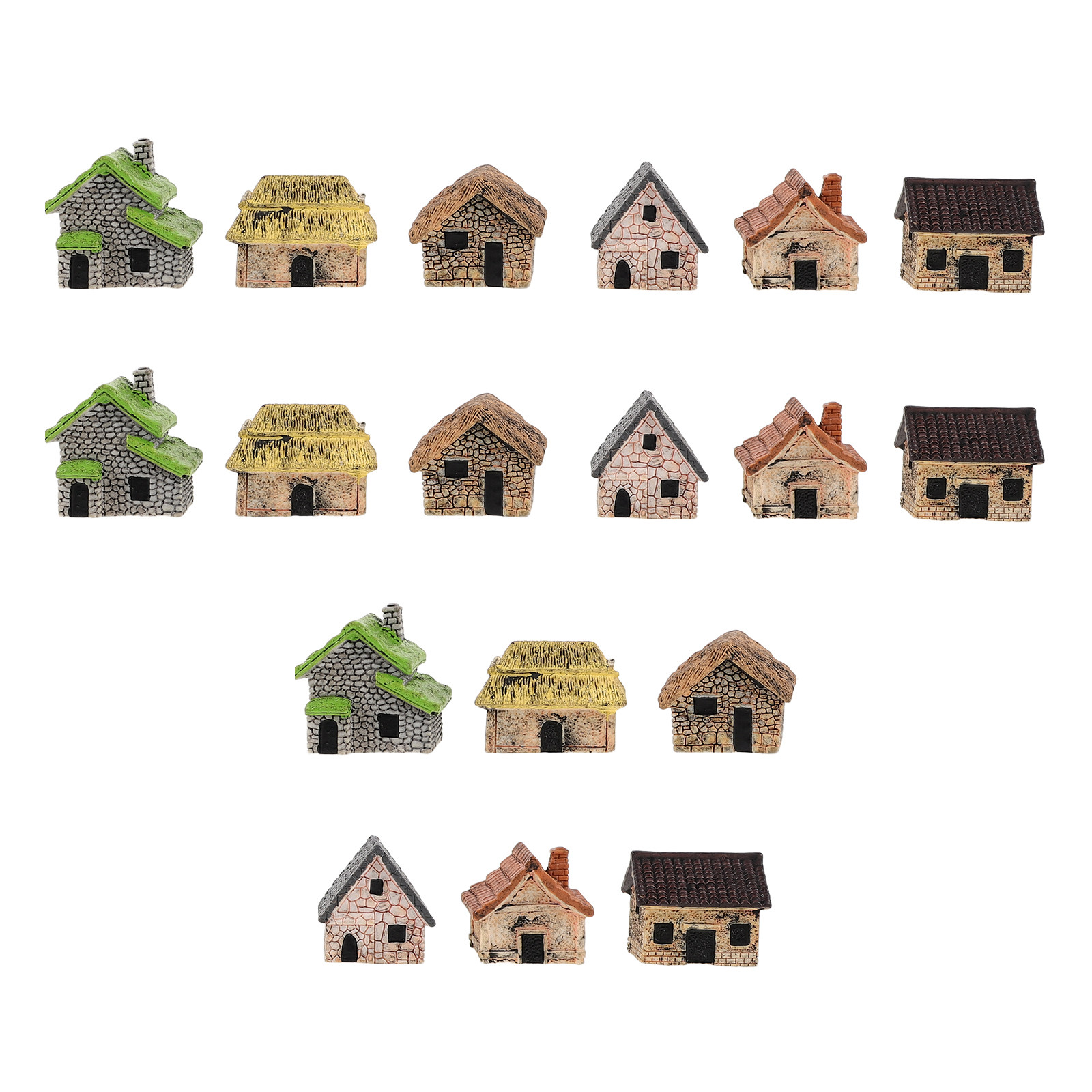18Pcs Mini Resin Cottage Ornam - Bonsai Garden Landscape Design avaliação e preço