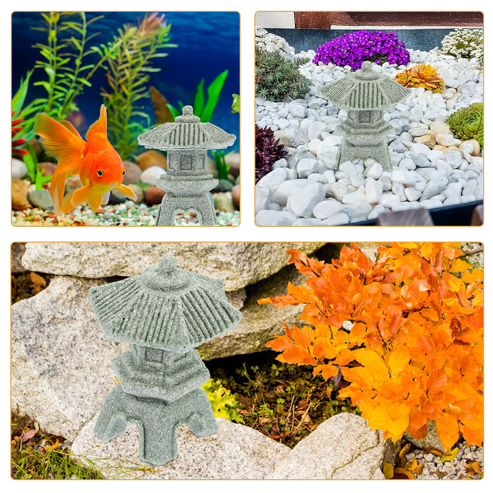 2Pcs Stone Mini Pagoda Lantern - Bonsai Garden Indoor avaliação e preço
