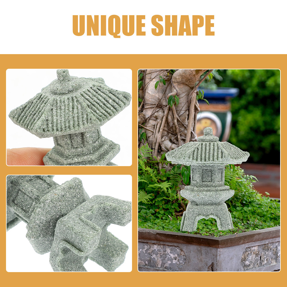 2Pcs Stone Mini Pagoda Lantern - Bonsai Garden Indoor avaliação e preço