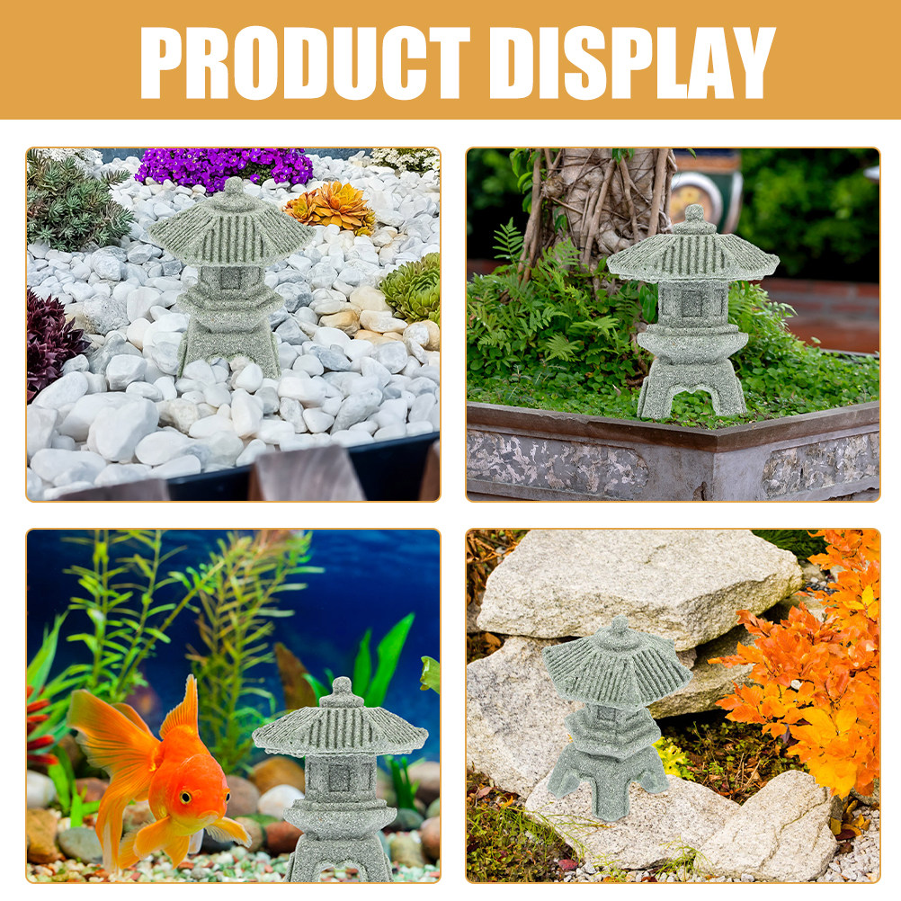 2Pcs Stone Mini Pagoda Lantern - Bonsai Garden Indoor avaliação e preço