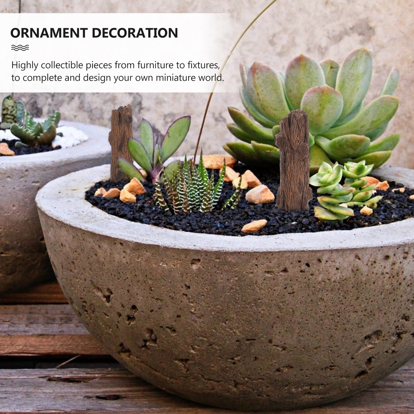 3Pcs Micro Landscape Stumps Si - Bonsai Garden With Sand avaliação e preço