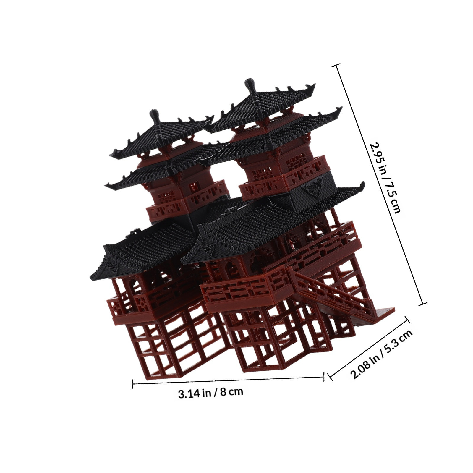 Miniature Twin Pagoda Statue D - Bonsai Garden Landscape Design avaliação e preço