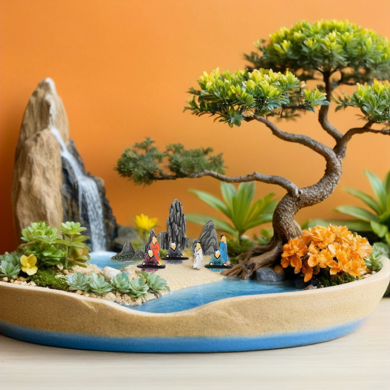 10Pcs Small Resin Chinese Mini - Bonsai Garden Landscape Design avaliação e preço