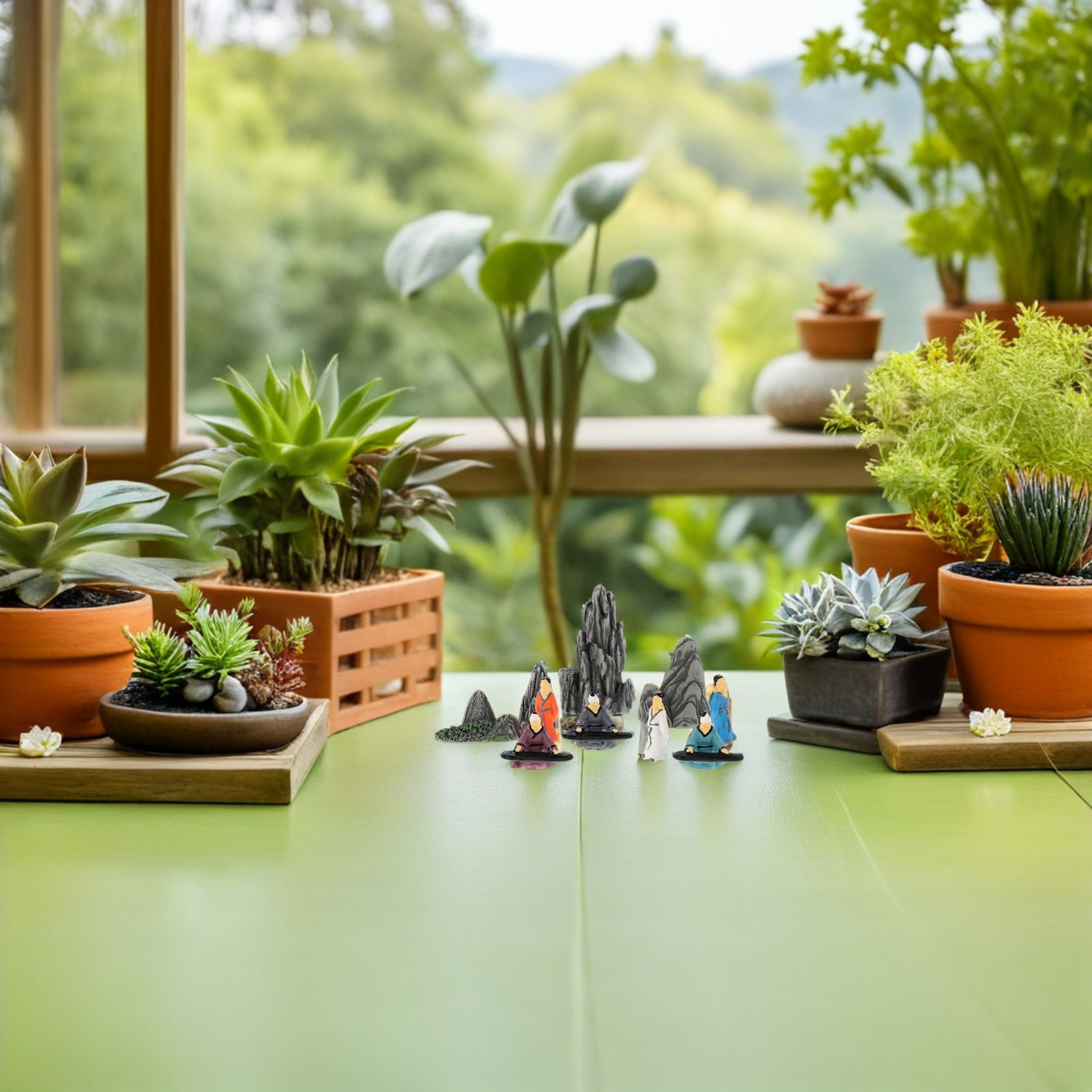 10Pcs Small Resin Chinese Mini - Bonsai Garden Landscape Design avaliação e preço