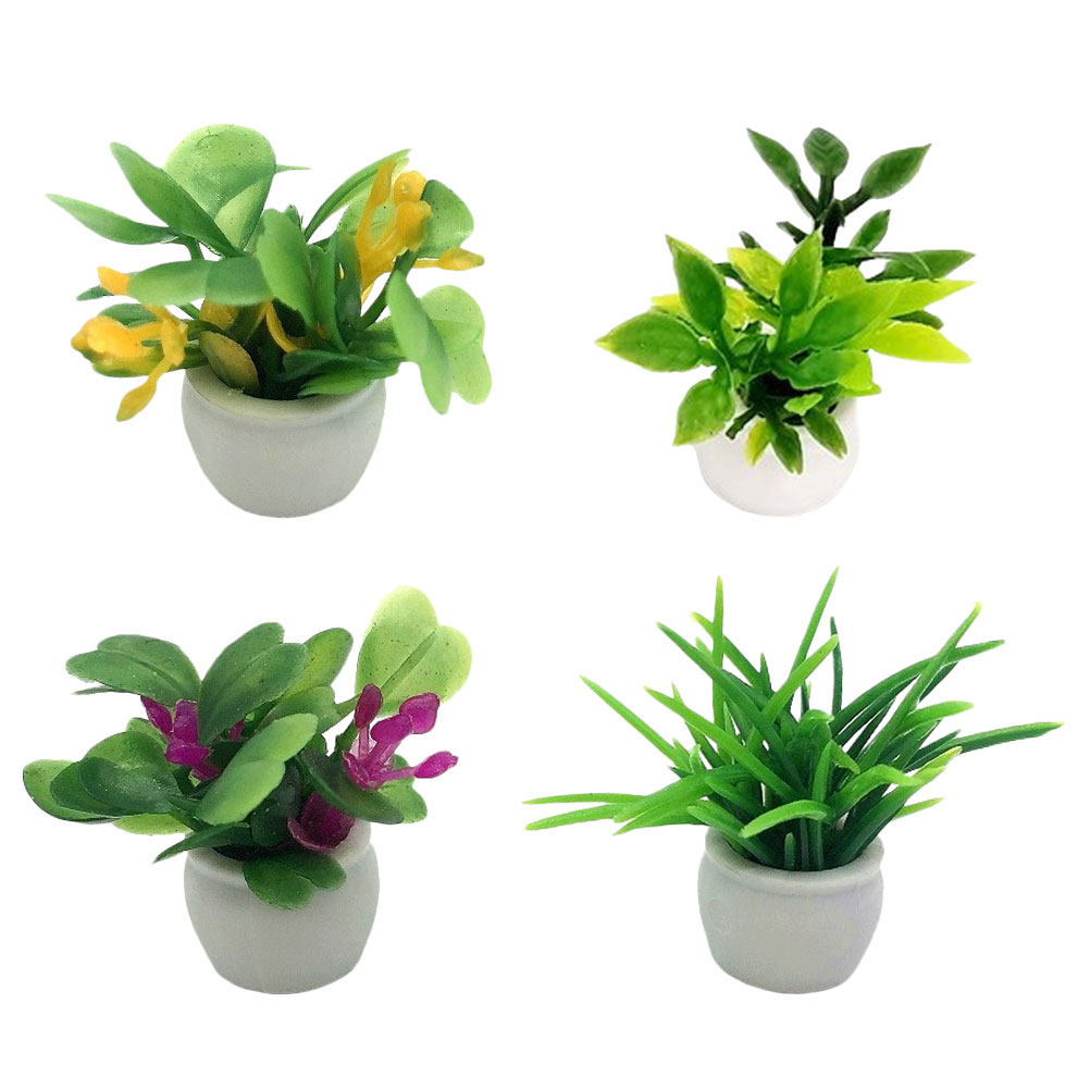 4Pcs Miniature Potted Plant Si - Bonsai Garden House avaliação e preço