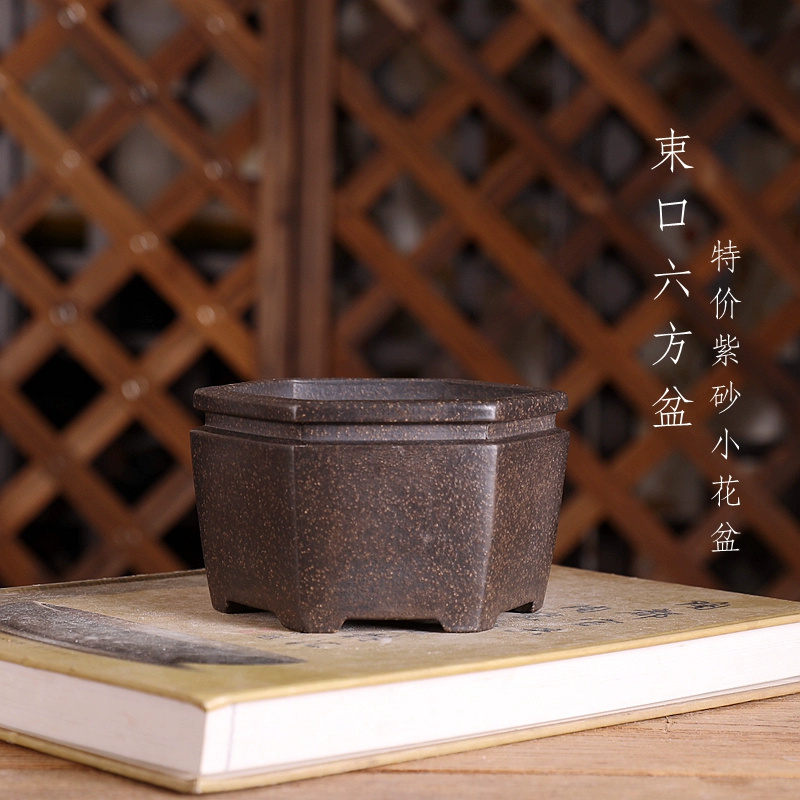 Hexagon Bonsai Pot, Purple San - Bonsai Garden With Sand avaliação e preço