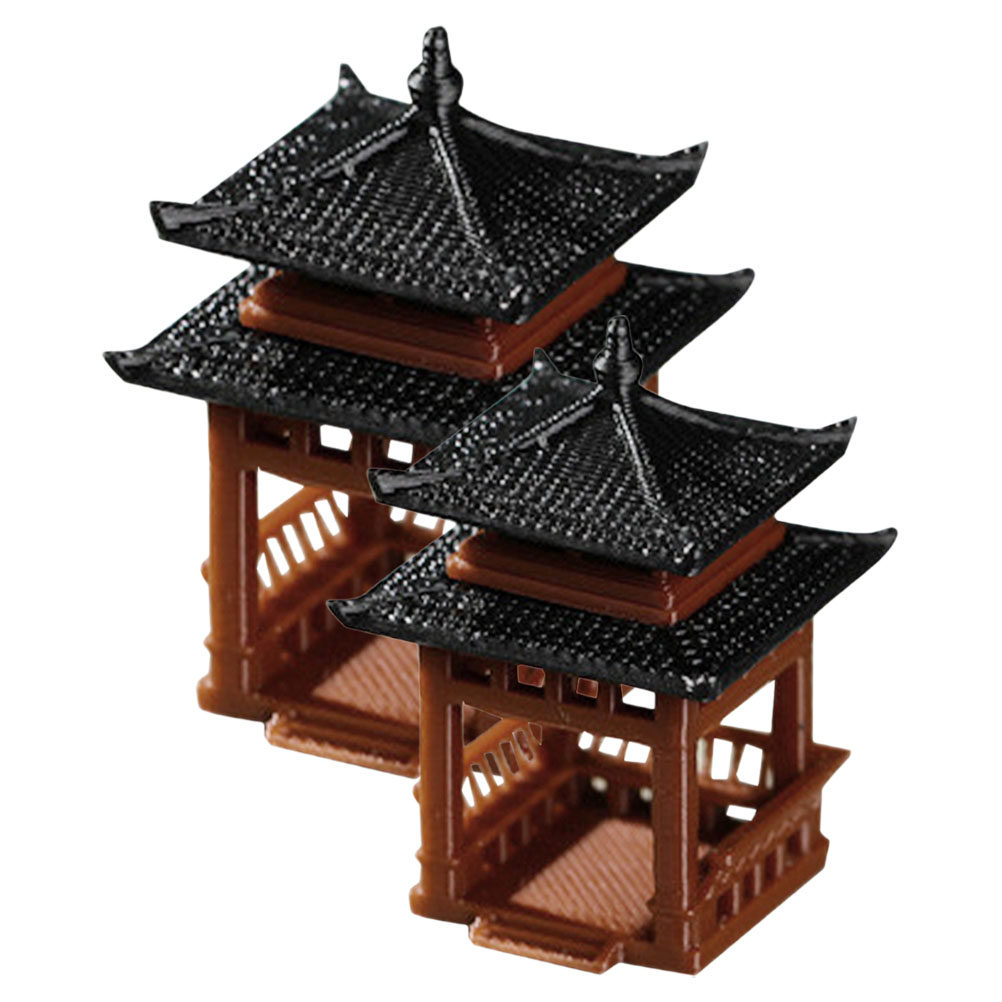 2Pcs Mini Pavilion Statue Anci - Bonsai Garden Landscape Design avaliação e preço
