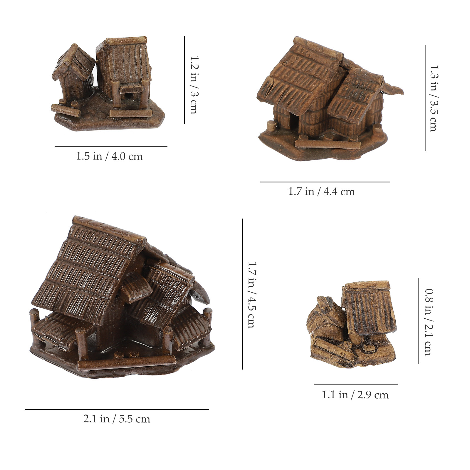 4Pcs Miniature Ceramic House D - Bonsai Garden And Cafe avaliação e preço