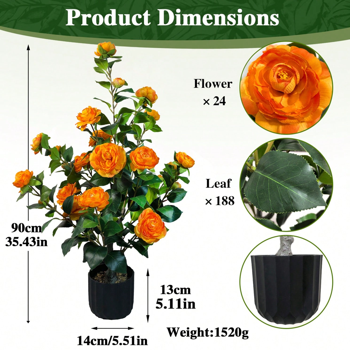 2 Pcs 3-Foot Artificial Camell - Bonsai Garden Indoor avaliação e preço