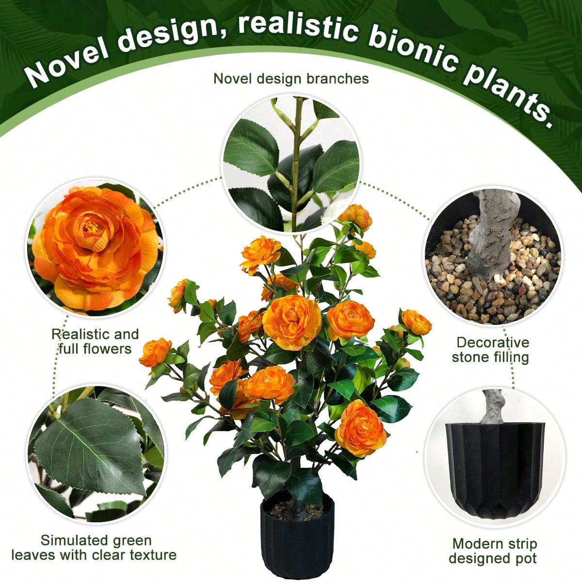 2 Pcs 3-Foot Artificial Camell - Bonsai Garden Indoor avaliação e preço